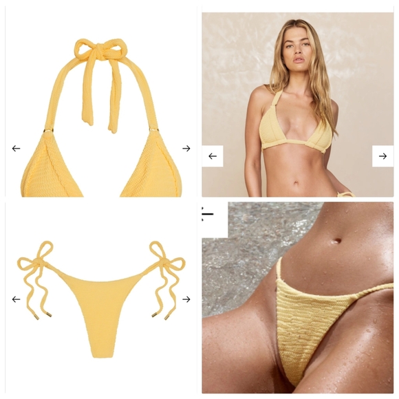 Monday Swimwear Other - Nwt Monday SET 2025 Swim Honey Crinkle Morocco Top M Paloma Bottom P Xs